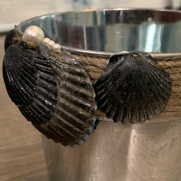 Shabby Chic Boho Shell Decor - Utensil Holder, Ice Bucket, or Vase - Picture 4 of 6